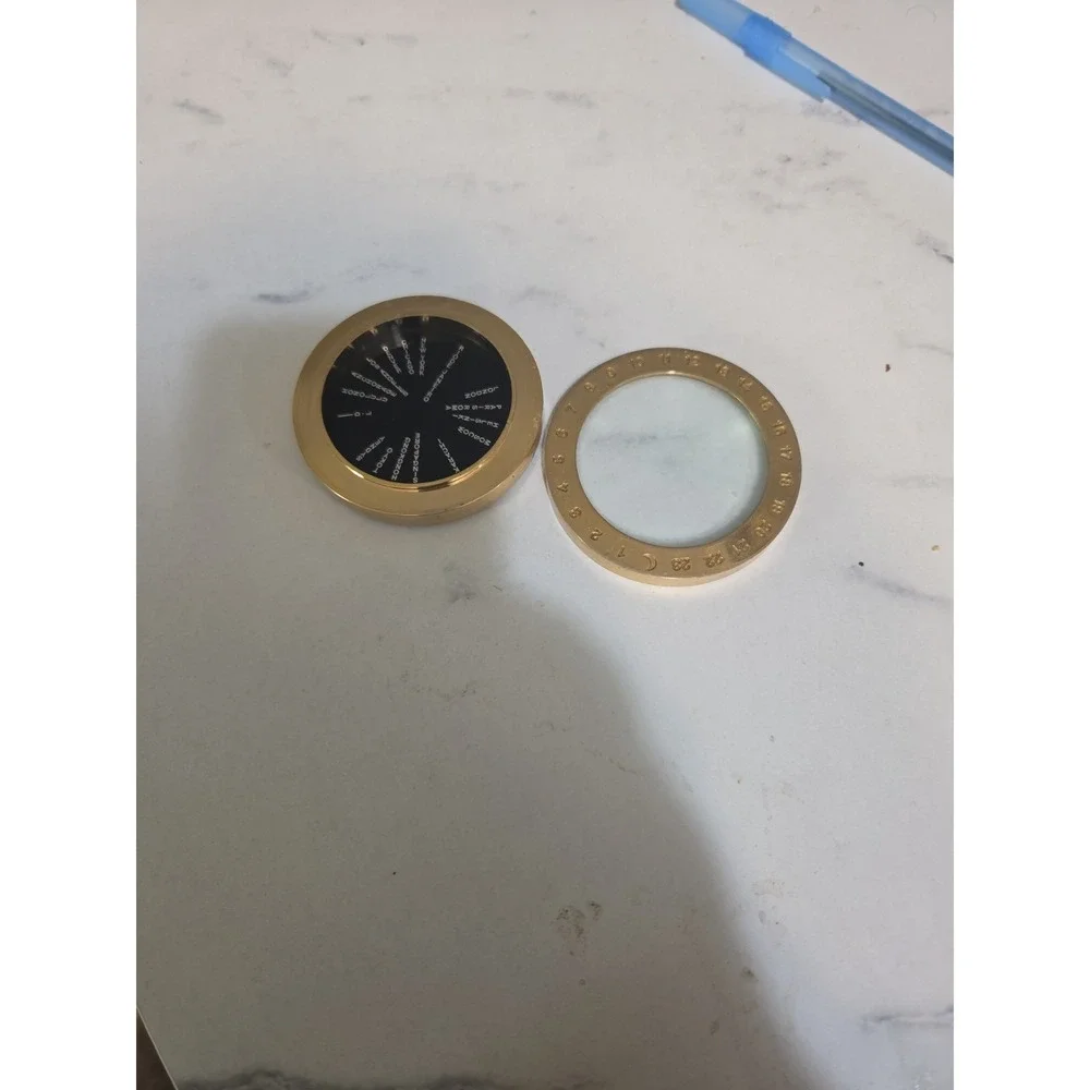 Vintage Brass World Time Calculator With Removable Magnifying Glass